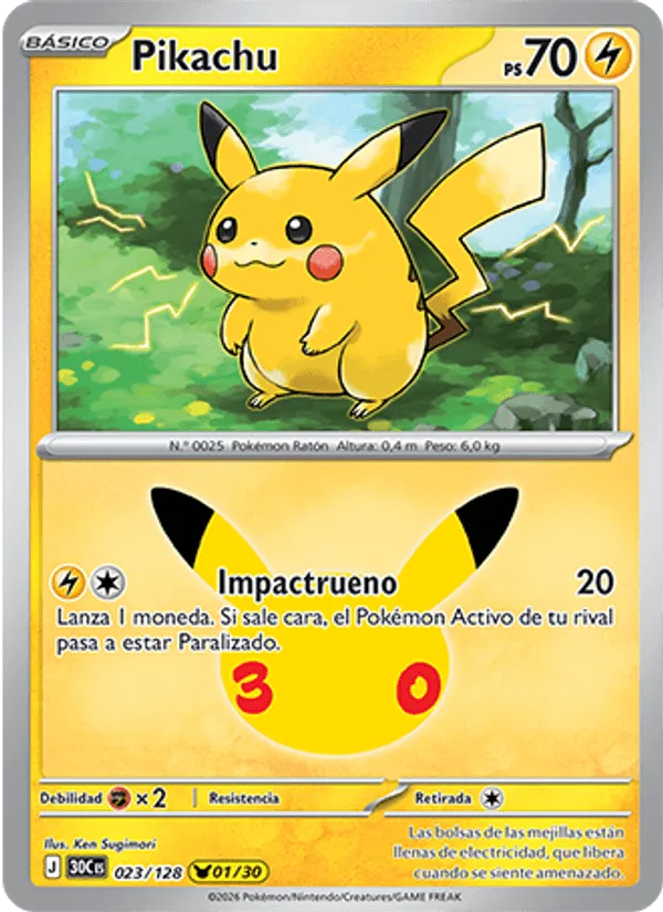 Pikachu · Celebración 30.º Aniversario 023/128