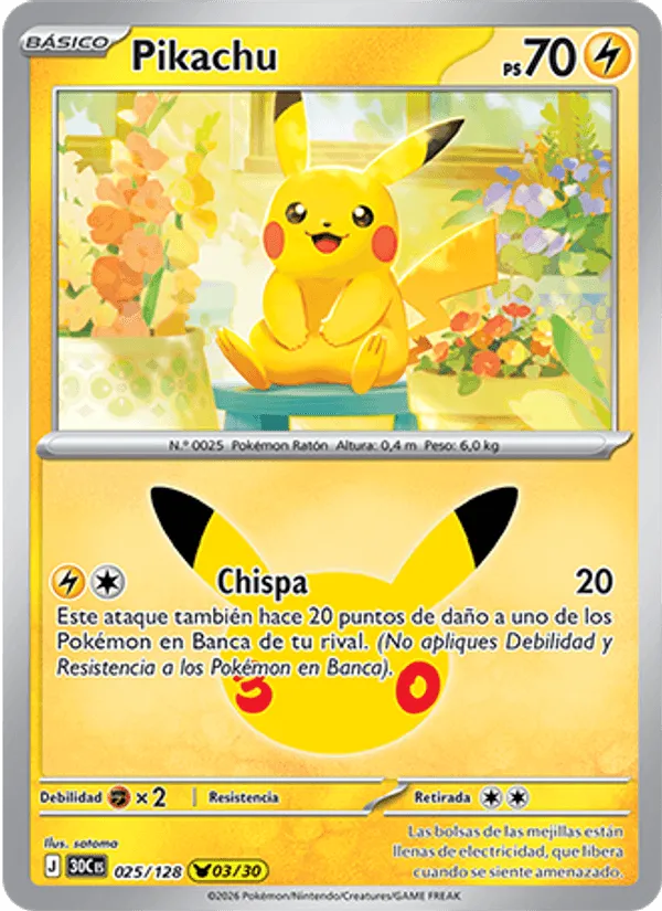 Pikachu · Celebración 30.º Aniversario 025/128