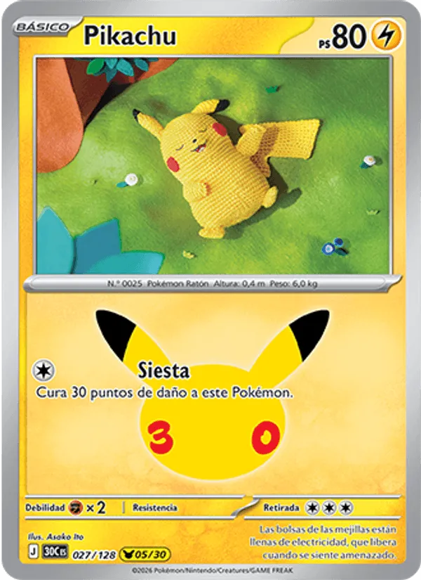 Pikachu · Celebración 30.º Aniversario 027/128
