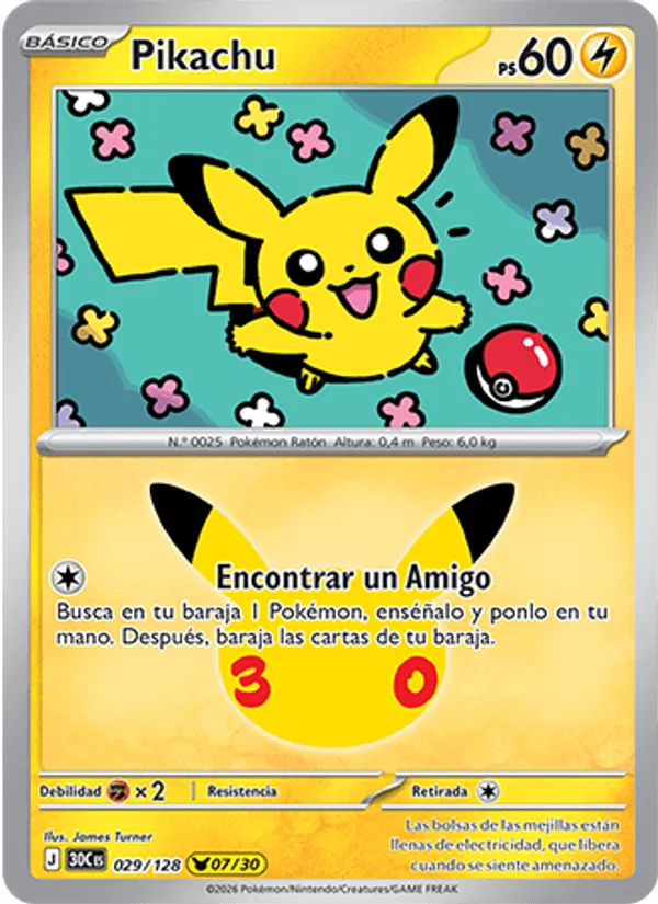Pikachu · Celebración 30.º Aniversario 029/128