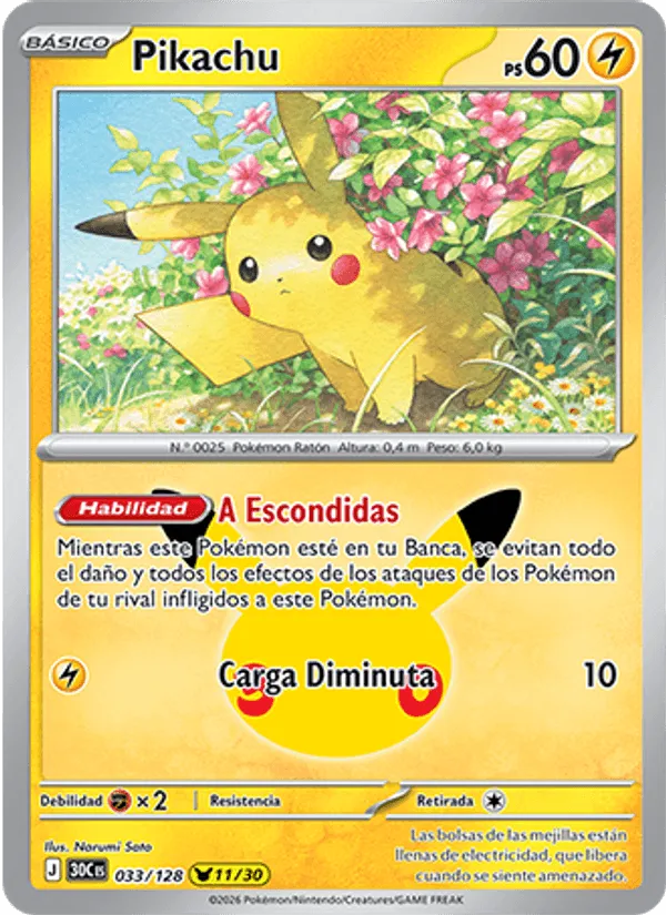 Pikachu · Celebración 30.º Aniversario 033/128
