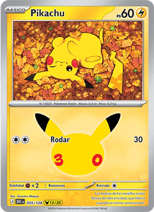 Pikachu · Celebración 30.º Aniversario 035/128