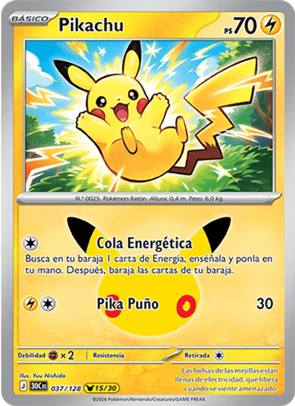 Pikachu · Celebración 30.º Aniversario 037/128