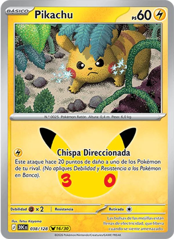 Pikachu · Celebración 30.º Aniversario 038/128