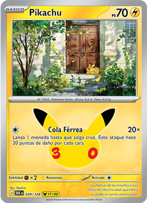 Pikachu · Celebración 30.º Aniversario 039/128
