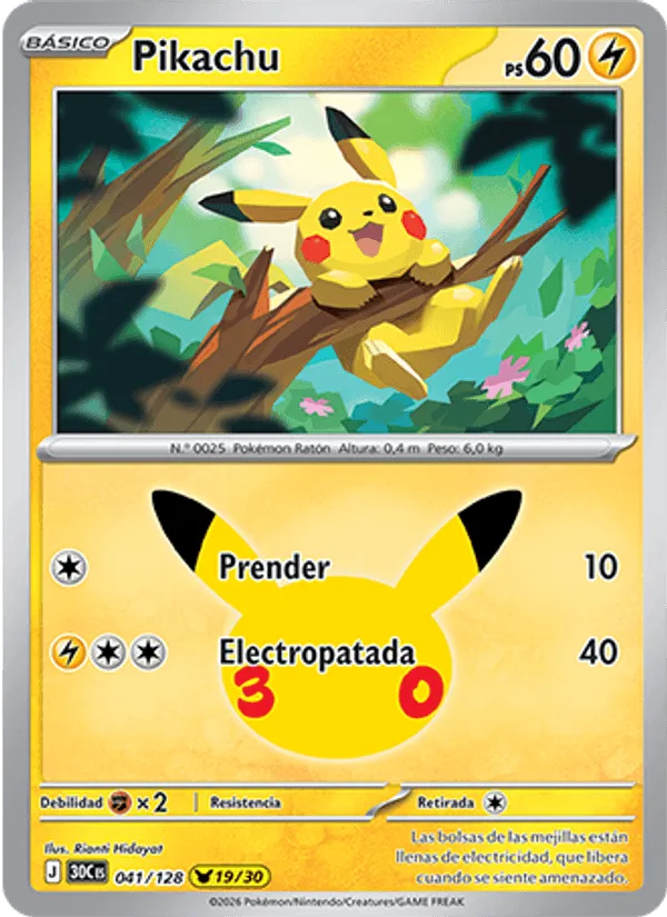 Pikachu · Celebración 30.º Aniversario 041/128