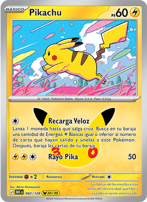 Pikachu · Celebración 30.º Aniversario 042/128