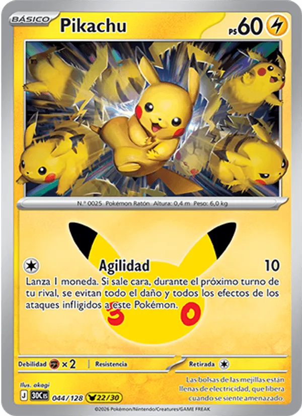 Pikachu · Celebración 30.º Aniversario 044/128