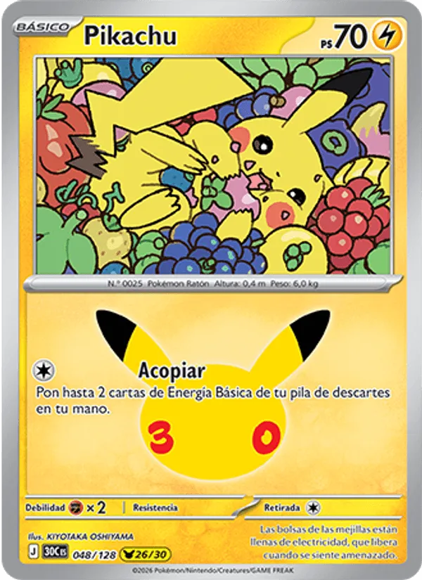 Pikachu · Celebración 30.º Aniversario 048/128