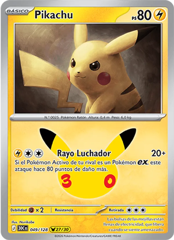Pikachu · Celebración 30.º Aniversario 049/128