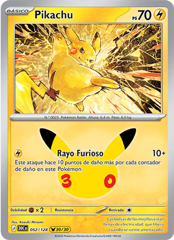 Pikachu · Celebración 30.º Aniversario 052/128