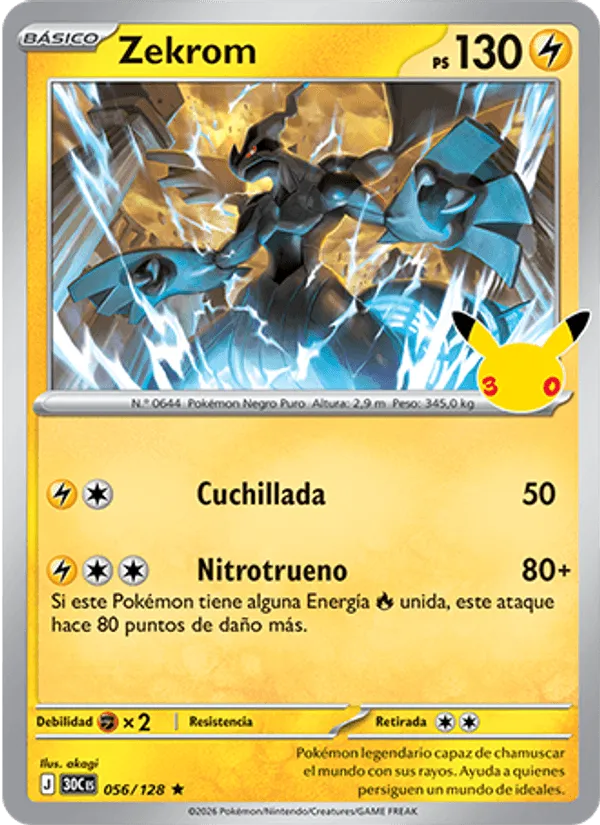 Zekrom · Celebración 30.º Aniversario 056/128