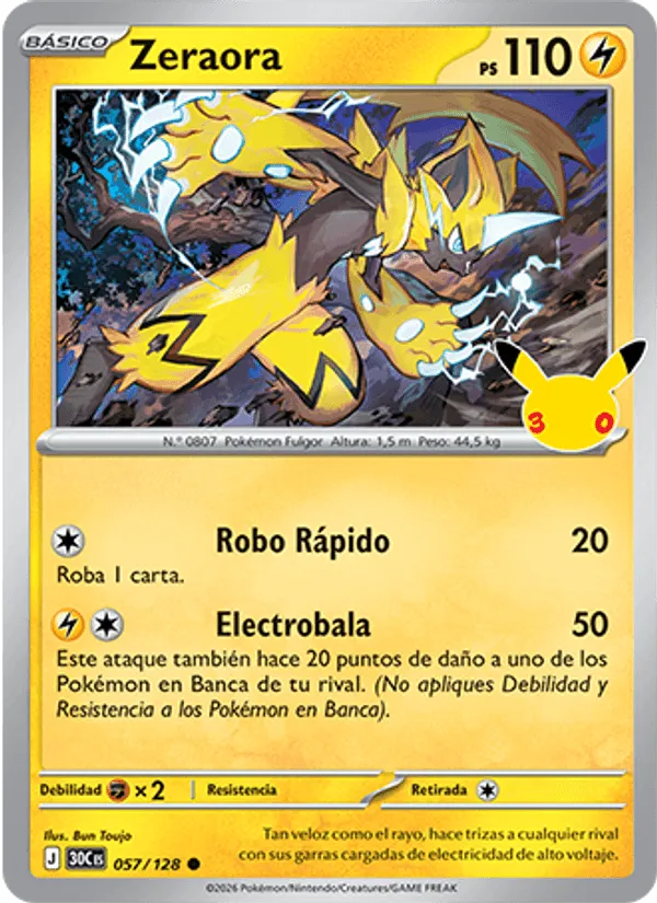 Zeraora · Celebración 30.º Aniversario 057/128