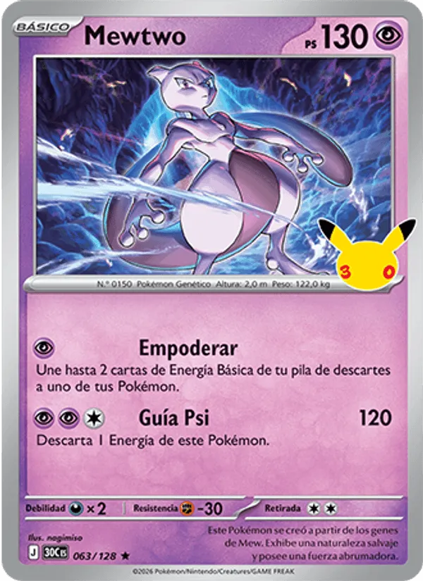 Mewtwo · Celebración 30.º Aniversario 063/128