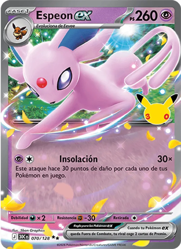 Espeon ex · Celebración 30.º Aniversario 070/128
