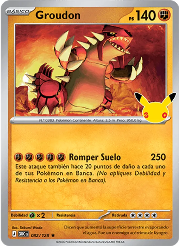 Groudon · Celebración 30.º Aniversario 082/128