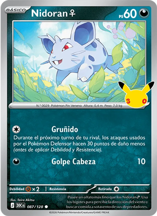 Nidoran♀ · Celebración 30.º Aniversario 087/128