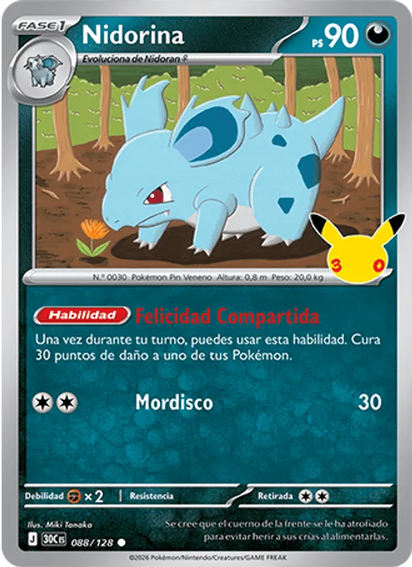 Nidorina · Celebración 30.º Aniversario 088/128