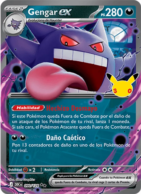 Gengar ex · Celebración 30.º Aniversario 090/128