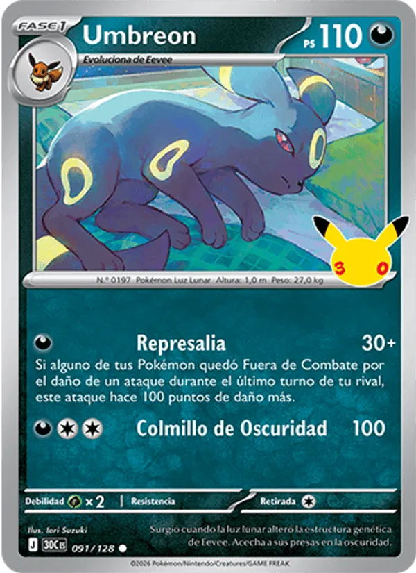 Umbreon · Celebración 30.º Aniversario 091/128