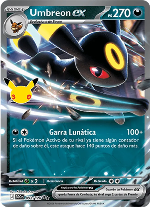 Umbreon ex · Celebración 30.º Aniversario 092/128