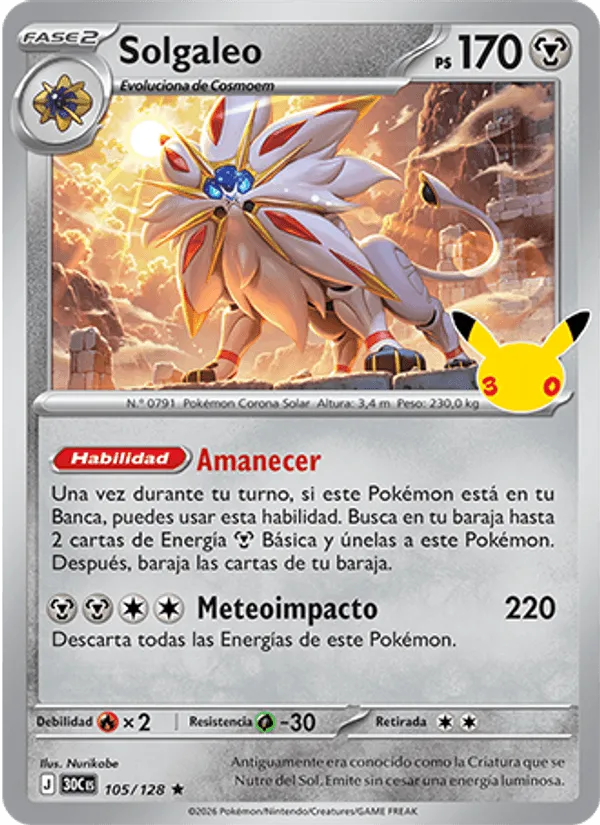 Solgaleo · Celebración 30.º Aniversario 105/128