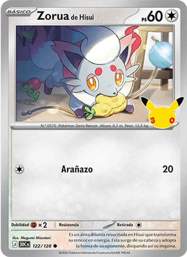 Zorua de Hisui · Celebración 30.º Aniversario 122/128