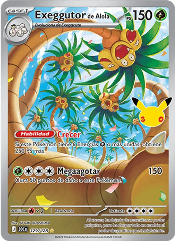 Exeggutor de Alola · Celebración 30.º Aniversario 129/128