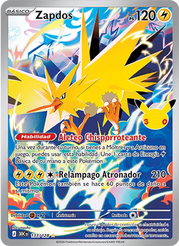 Zapdos · Celebración 30.º Aniversario 133/128