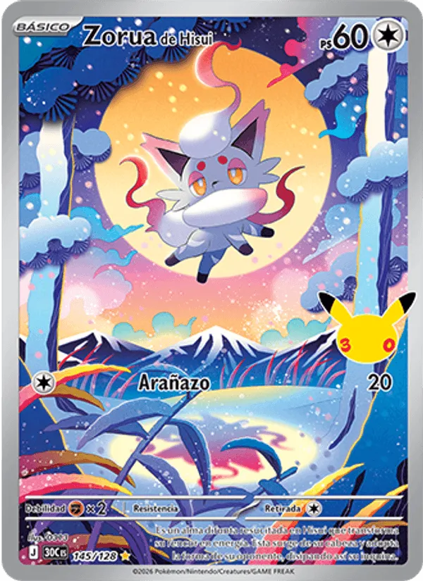 Zorua de Hisui · Celebración 30.º Aniversario 145/128