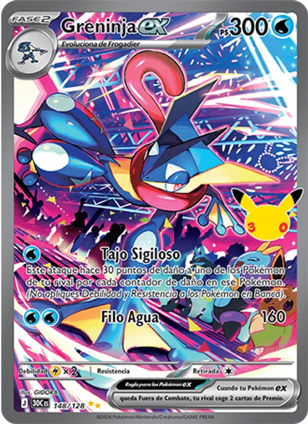 Greninja ex · Celebración 30.º Aniversario 148/128