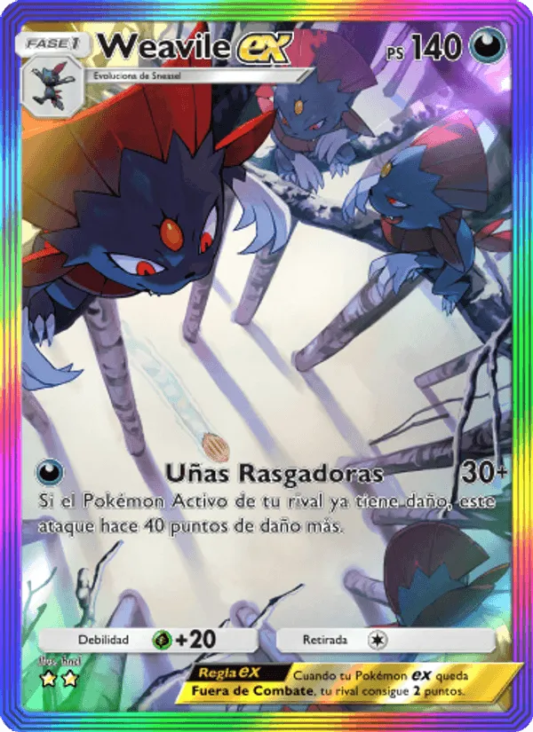 Weavile ex · Pugna Espaciotemporal 201/140