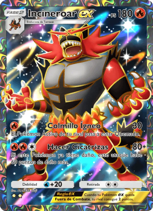 Incineroar ex · Guardianes Celestiales 182/155