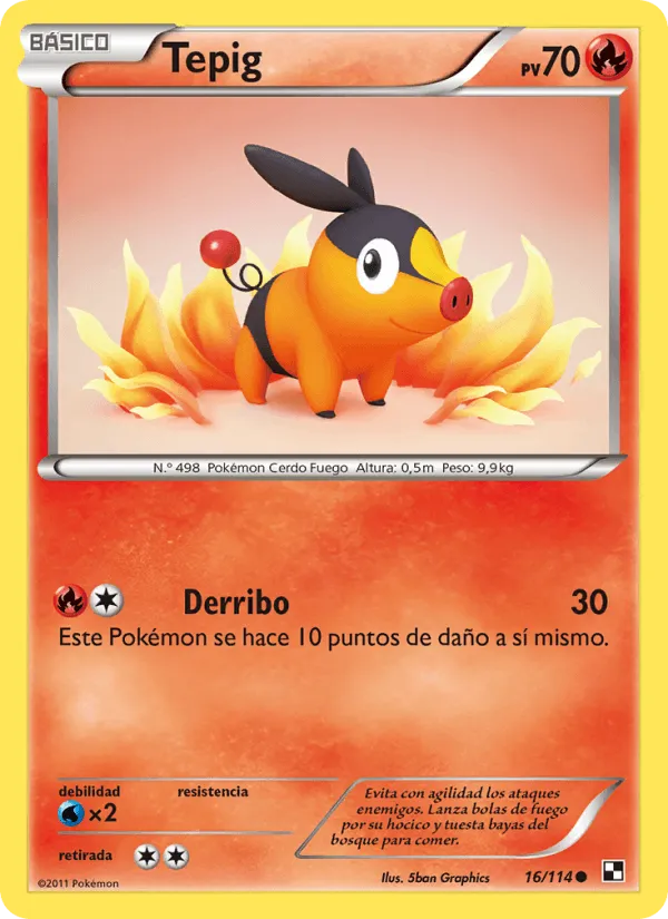 Tepig · Negro y Blanco 16/114