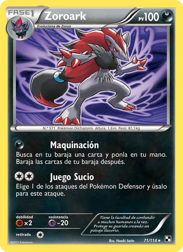 Zoroark · Negro y Blanco 71/114