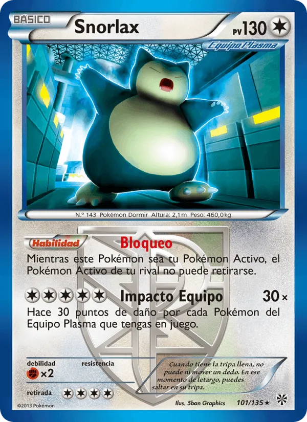 Snorlax · Tormenta Plasma 101/135