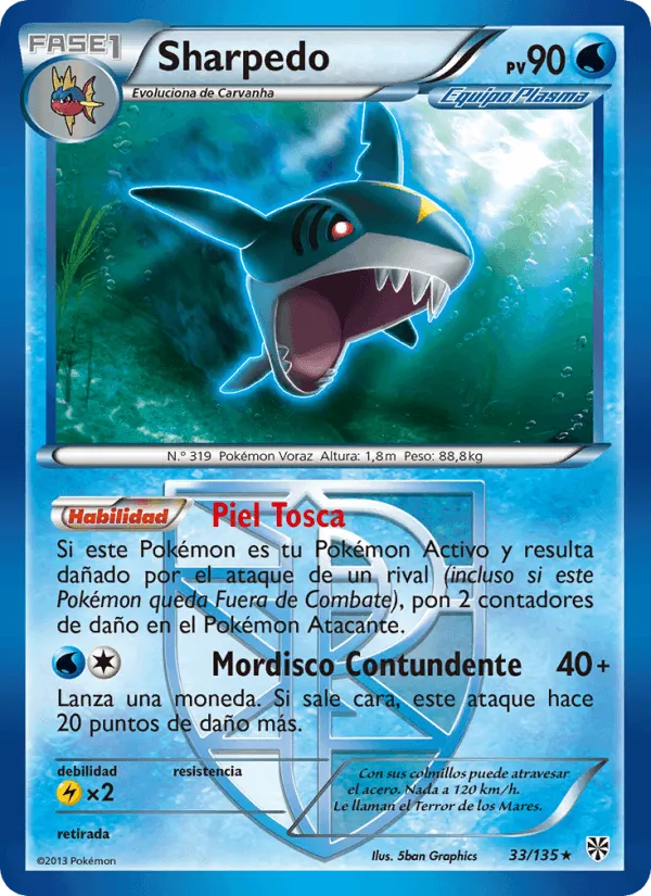 Sharpedo · Tormenta Plasma 33/135