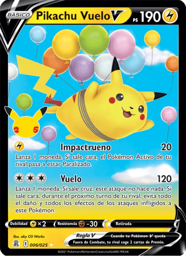 Pikachu Vuelo V · Celebraciones 6/25