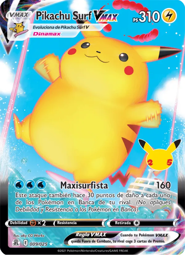 Pikachu Surf VMAX · Celebraciones 9/25
