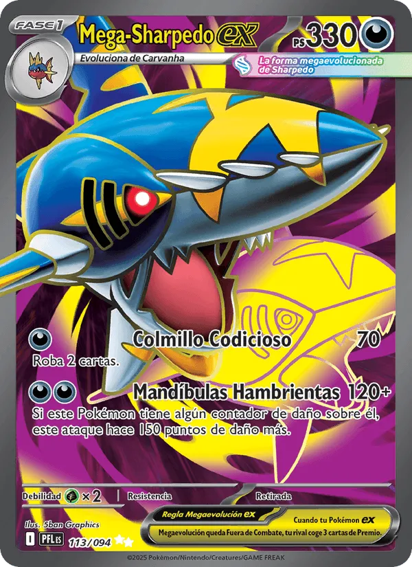 Mega-Sharpedo ex · Fuegos Fantasmales 113/94