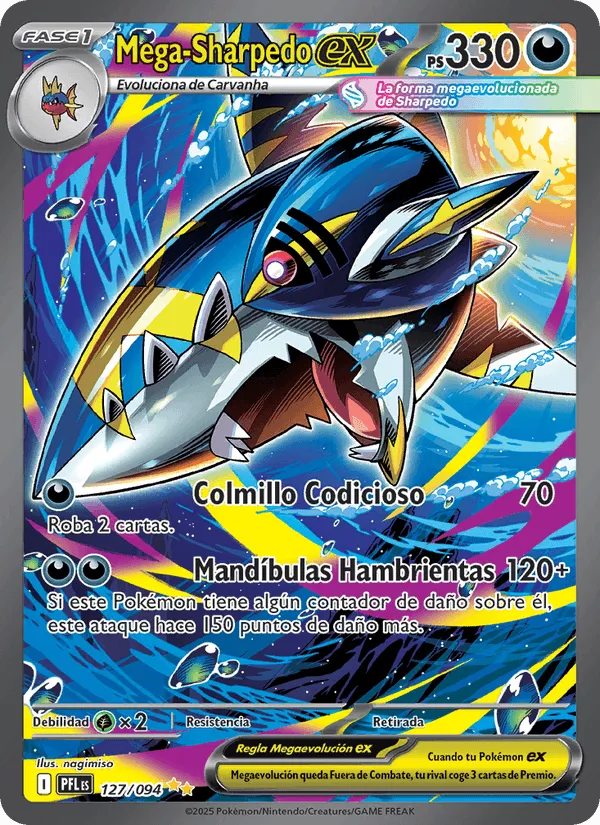 Mega-Sharpedo ex · Fuegos Fantasmales 127/94
