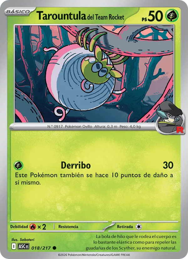 Tarountula del Team Rocket · Héroes Ascendentes 018/217