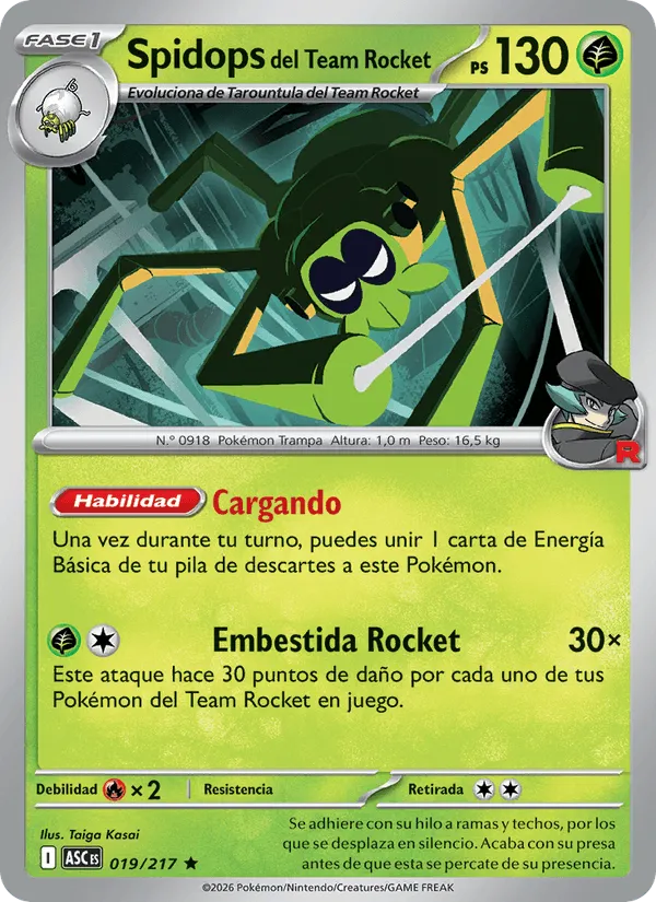 Spidops del Team Rocket · Héroes Ascendentes 019/217