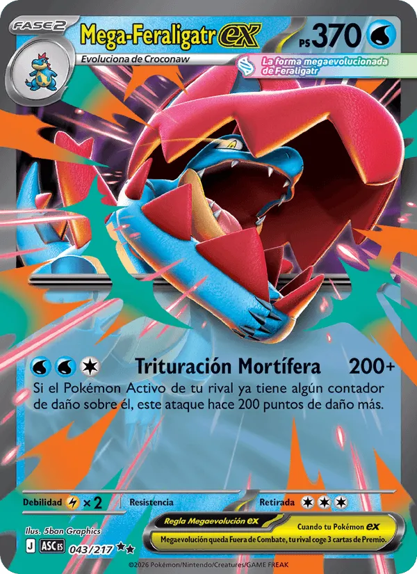 Mega-Feraligatr ex · Héroes Ascendentes 043/217