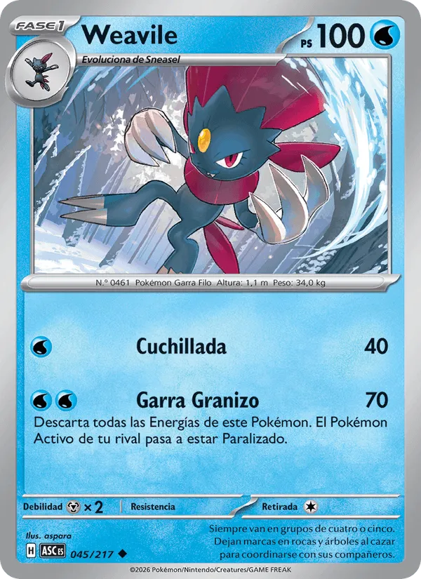 Weavile · Héroes Ascendentes 045/217