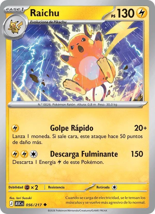 Raichu · Héroes Ascendentes 056/217