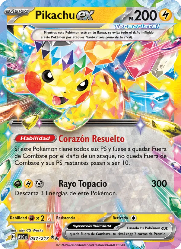 Pikachu ex · Héroes Ascendentes 057/217