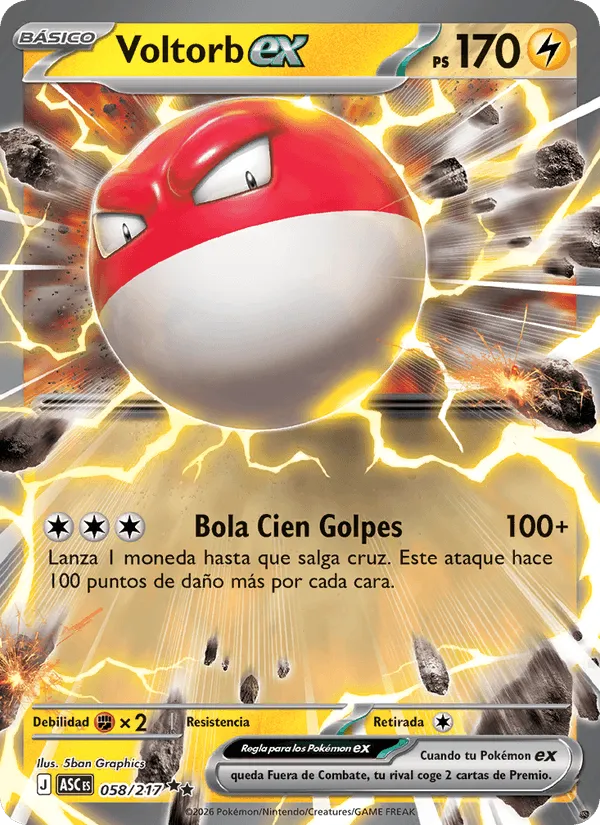 Voltorb ex · Héroes Ascendentes 058/217