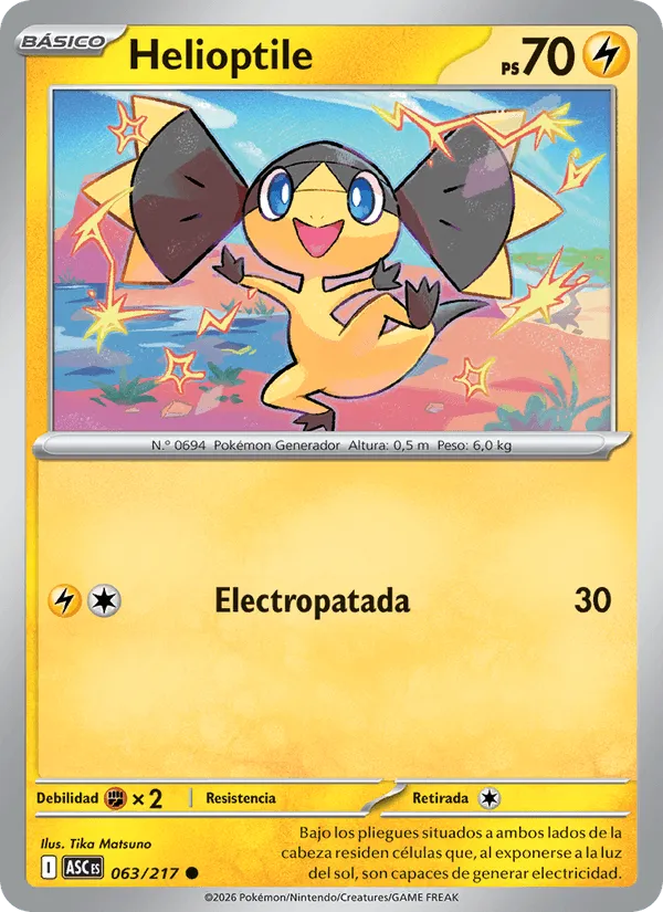 Helioptile · Héroes Ascendentes 063/217