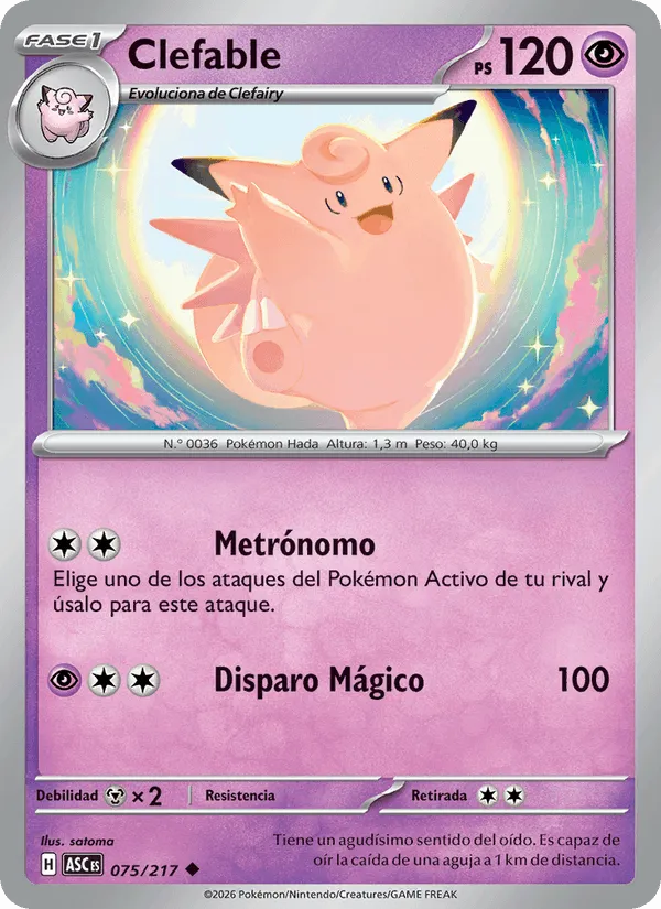 Clefable · Héroes Ascendentes 075/217